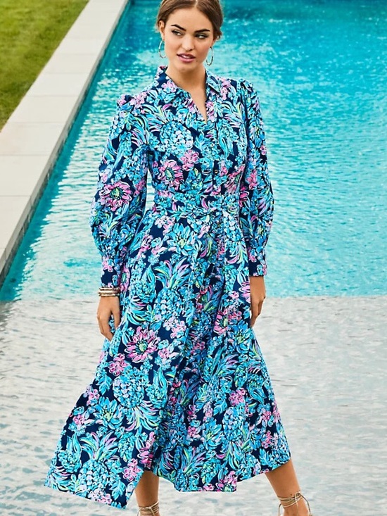Lilly Pulitzer Dresses & Skirts - NWT Lilly Pulitzer Mira Shirtdress High Tide Navy Pineapple Paradise Size 6